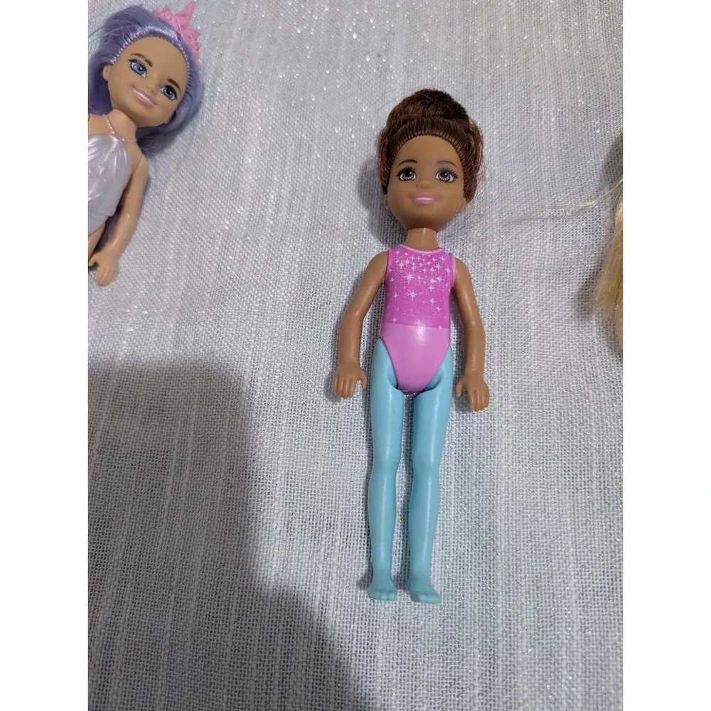 Lot‎ Of 4 Barbie Chelsea Dolls In Swimwear Outfits Various Hair Colors